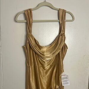 ASOS Gold Satin Sleeveless Dress